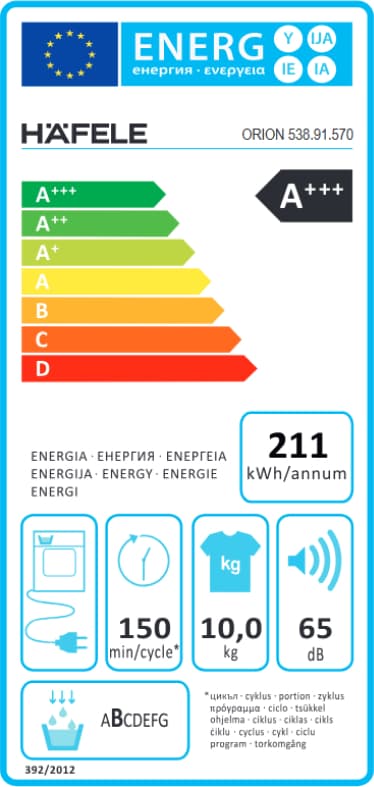 Hafele Orion Kurutma Makinesi 10 Kg Kapasite A+++ Enerji Sınıfı Isı Pompalı Çocuk Kilidi 5