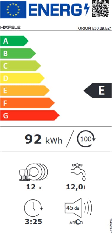Hafele Orion Ankastre Bulaşık Makinesi - Sessiz, Enerji Tasarruflu ve Geniş Kapasiteli 5