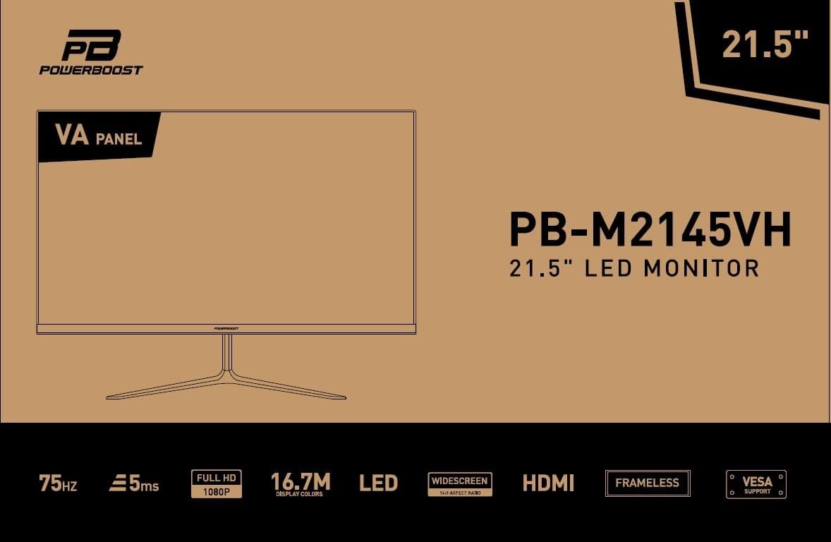 PowerBoost PB-M2145VH 21.5 inç 75Hz 5ms Full HD Oyuncu Monitörü 3