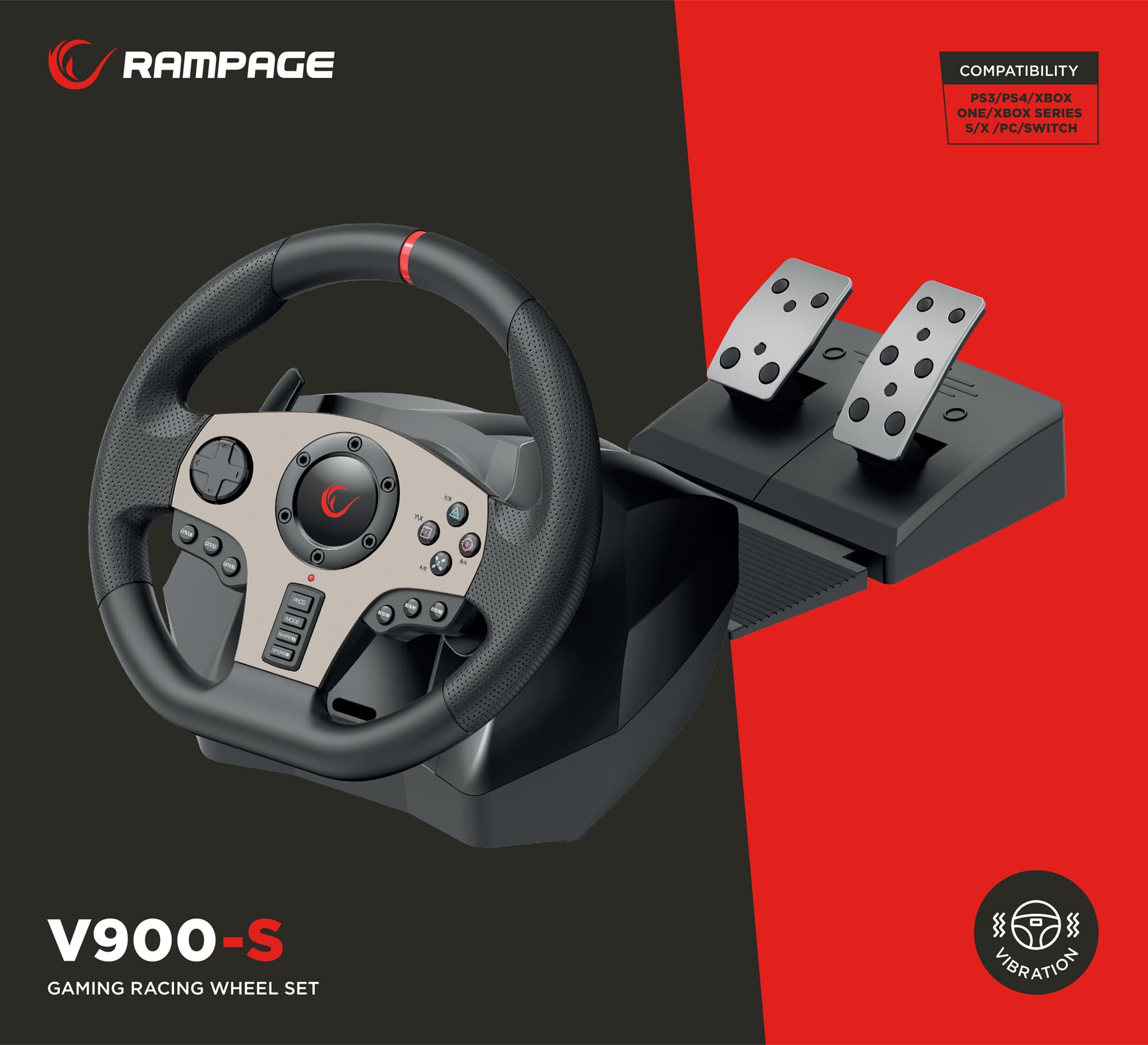 Rampage V900-S PS3/PS4/PC/XBOX Pedallı Gaming Oyuncu Direksiyonu 6