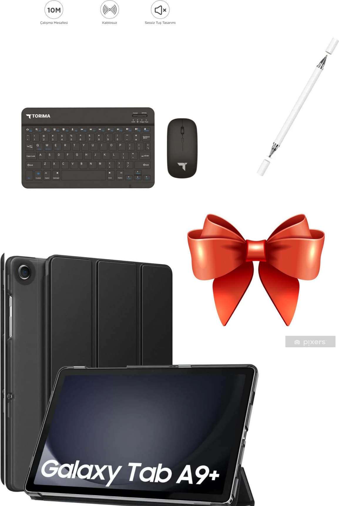 Samsung Galaxy Tab A9 Plus 8 256 GB 11 Inç 1920 x 1200 Tablet Tablet+Kılıf+Kalem+Klavye+Mouse+wıreless kulaklık 4