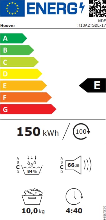 Hoover NDEH 10A2TSBE-17 10 kg Wi-Fi Bağlantılı Isı Pompalı Kurutma Makinesi 6