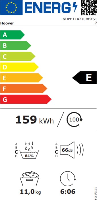Hoover NDPH 11A2TCBEXS17 11 kg Wi-Fi  Bağlantılı Isı Pompalı Kurutma Makinesi 8