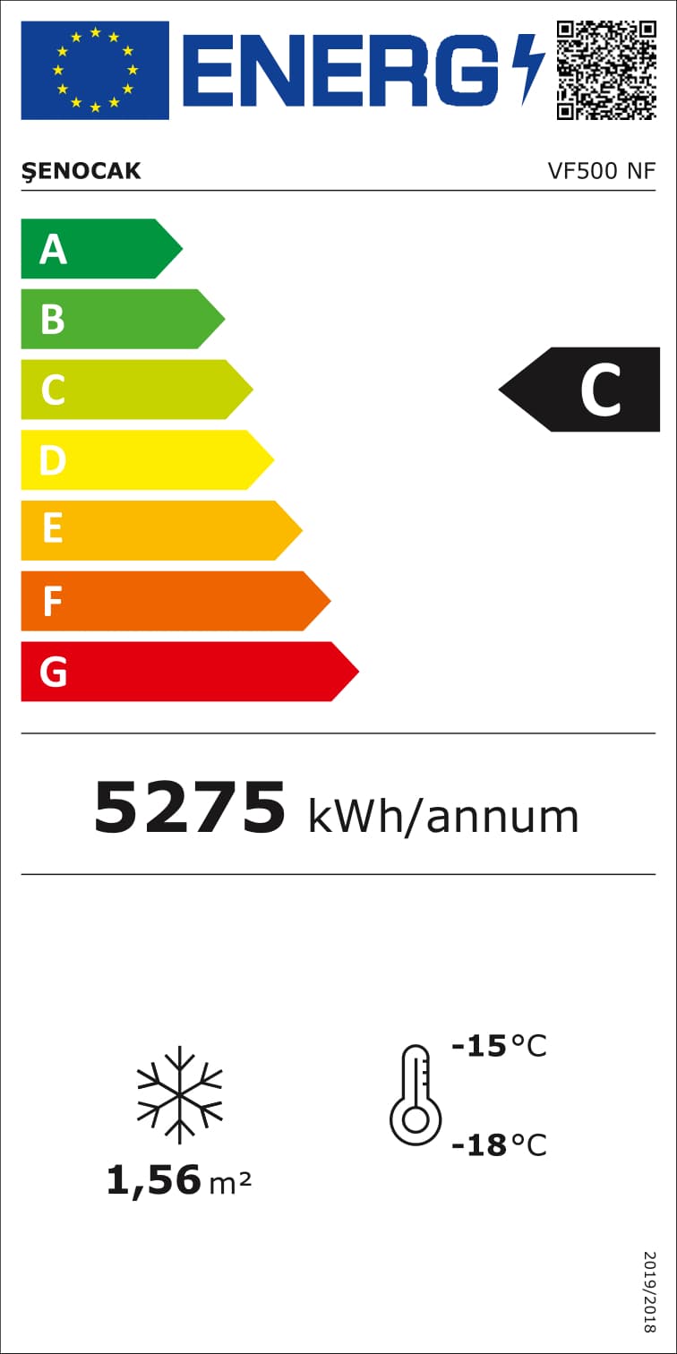 Şenocak VF500 Nf Dikey Cam Kapılı Dondurucu Difriz Nofrost 500LITRE 2