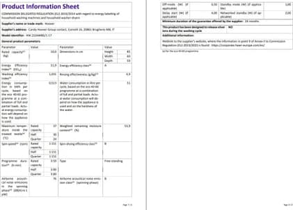 Hoover HW 210AMBS/1-17 10 kg Wi-Fi  Bağlantılı 1200 Devir Çamaşır Makinesi 7