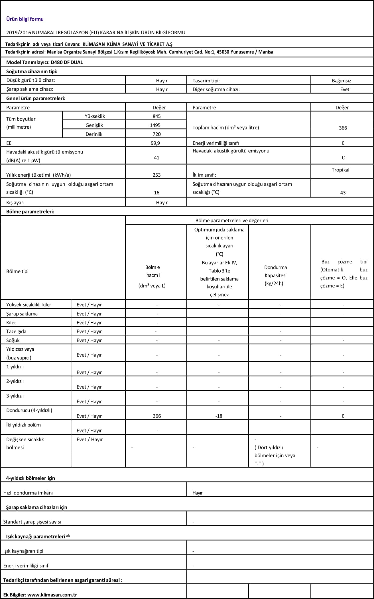 Şenocak D480 Df Dual Derin Dondurucu 6