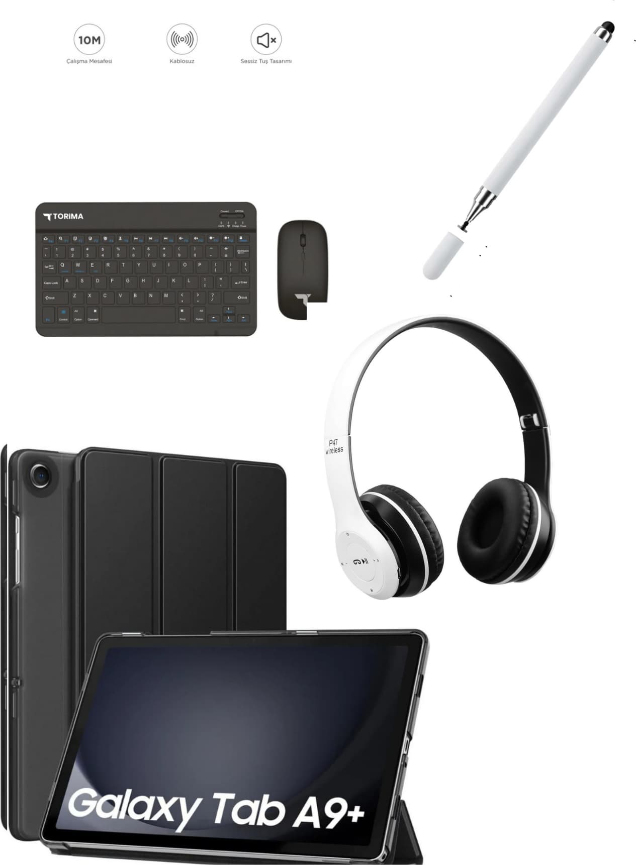 Samsung Galaxy Tab A9+ 6gb 128GB 11" Tablet SM-X210+KLAVYE+MOUSE+WİİLES KULAKLIK+KALEM 2