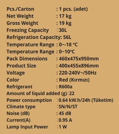 Kiwi KRF-2586 Retro Çift Kapılı Mini Buzdolabı 7