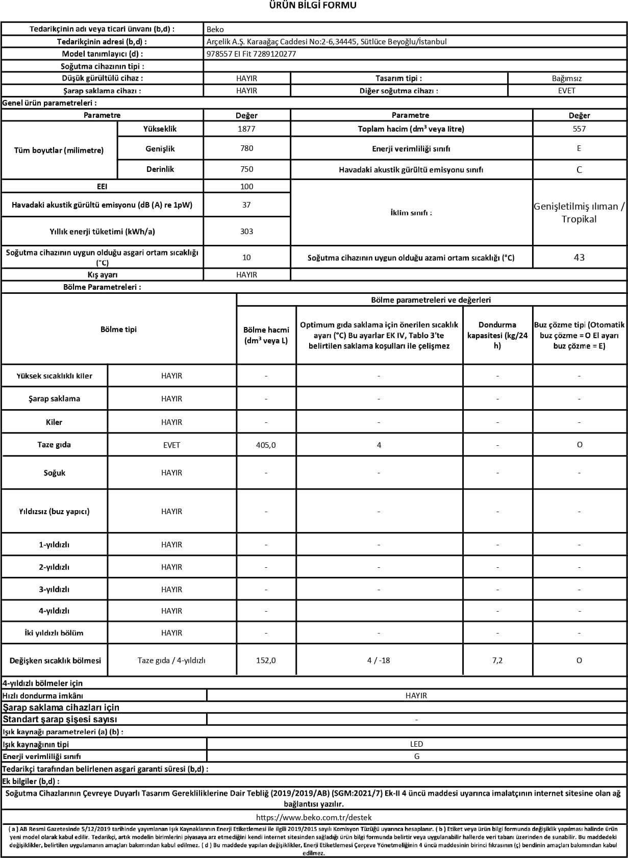 Beko 978557 Eı Elegantfit 557 Lt No Frost Buzdolabı 4