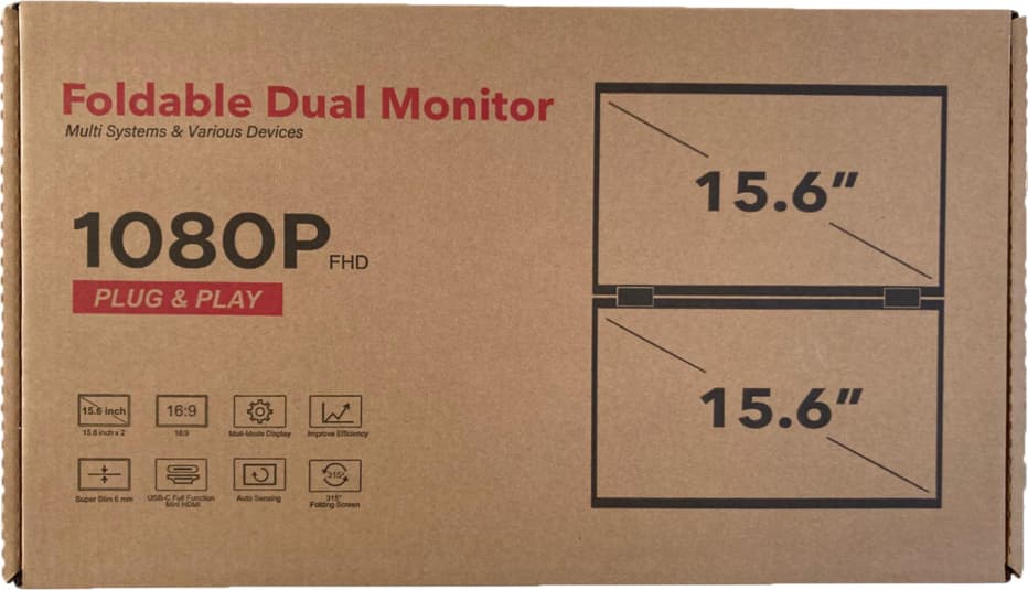 Trimonitör 15.6″ Katlanabilir İkili Monitör 8