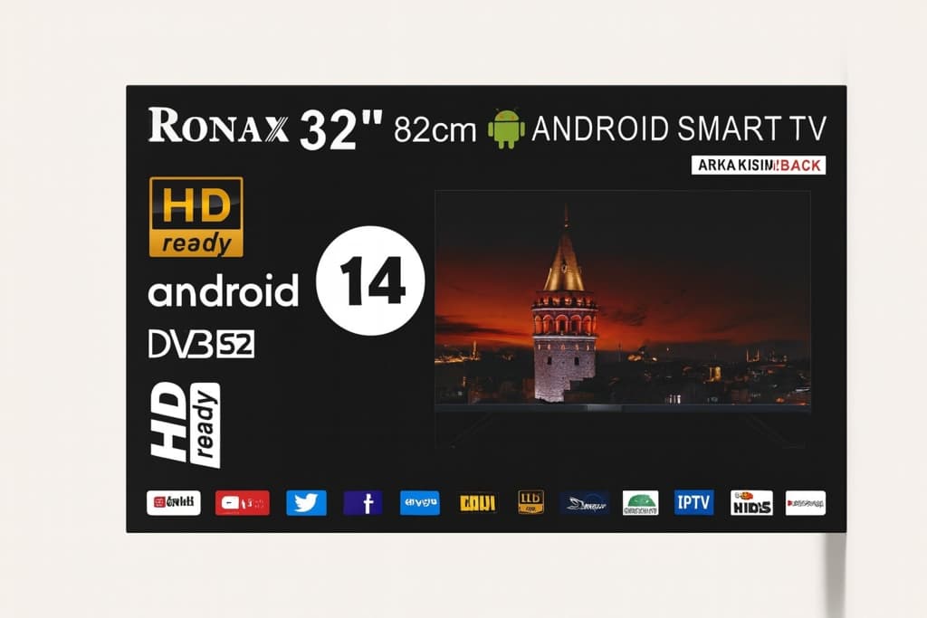 Ronax 32'' 82 Ekran Uydu Alıcılı Hd Ready Smart LED Tv 6