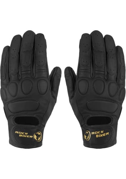 Rock Biker Motosiklet Retro Deri Eldiven Korumalı
