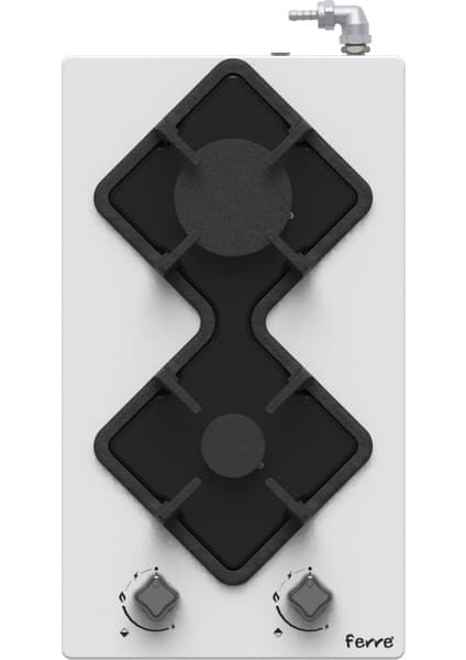 Ferre KA021 Karad 2'li Setüstü Beyaz Cam Ocak 4