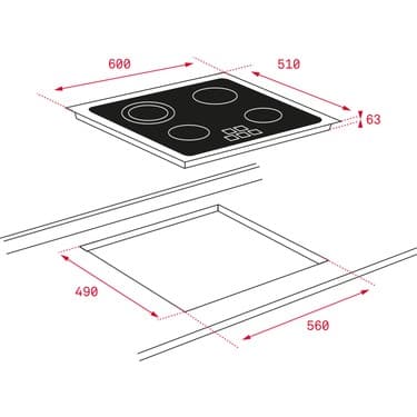 Teka Atv 60 Davlumbaz Tz 6415 Elektrikli Ocak Hak 625 Bk Fırın Ankastre Siyah Set 4