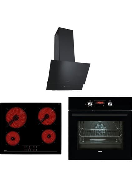Teka Atv 60 Davlumbaz Tz 6415 Elektrikli Ocak Hak 625 Bk Fırın Ankastre Siyah Set