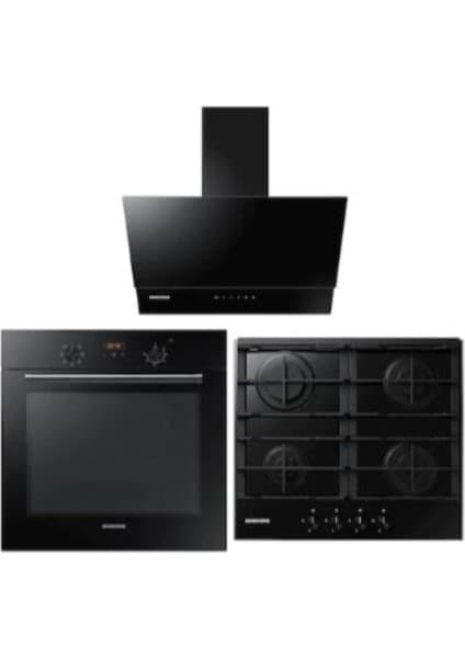 Samsung NV60K5140BB - NA64N7100AB - NK24N7060VB Siyah Ankastre Set