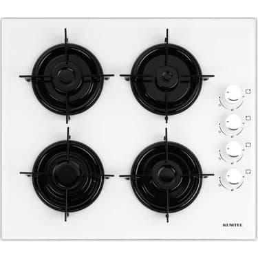 Kumtel Beyaz Cam Ankastre Set (DA6-830 Beyaz Davlumbaz + KO-40TAHDF Ankastre Beyaz Ocak + B66 - S2 (Mt) 3 Pro 3 Düğme(Plus) Cam Tel Raf Beyaz) 3