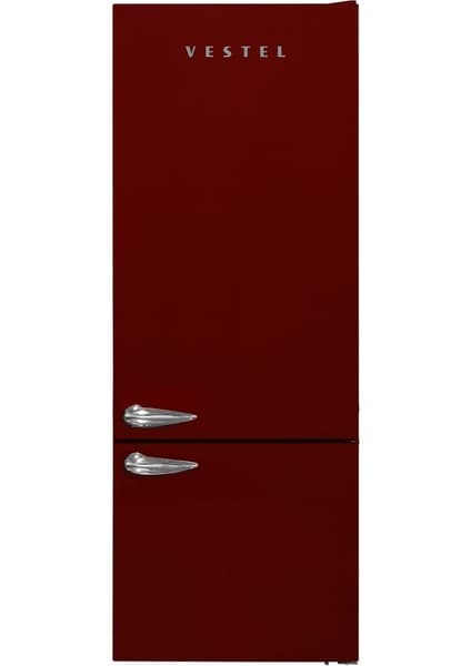 Vestel Retro NFK52001 Bordo No-Frost Buzdolabı