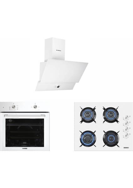 Kumtel Home Beyaz Ankastre Set (DA6-830 + KO-40TAHDF + B66-S2/A66-S2)