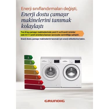 Grundig GWM 27101 D 7 kg 1000 Devir Bluetooth Bağlantılı Çamaşır Makinesi 3