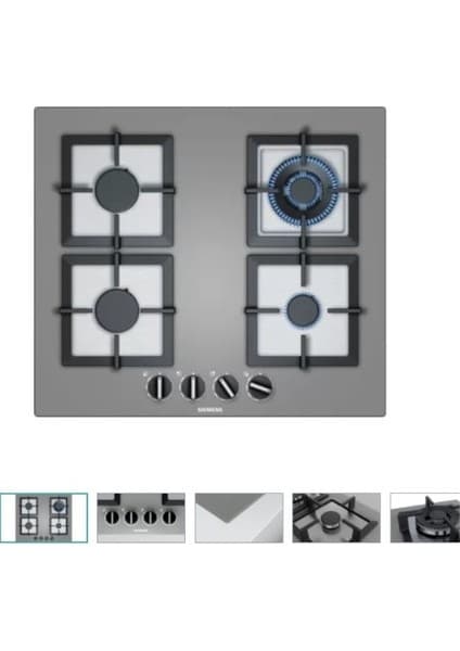 Siemens EP6A8HB20 Wok Gözlü Gri Cam Ankastre Ocak