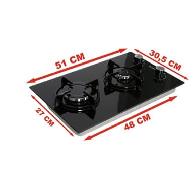 Hayal Ankastre 2 Gözlü Lpg (Tüplü) Ocak Siyah 3