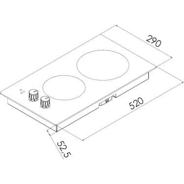 Kumtel Ikili Vitro Seramik Ankastre Elektrikli Domino Ocak 2