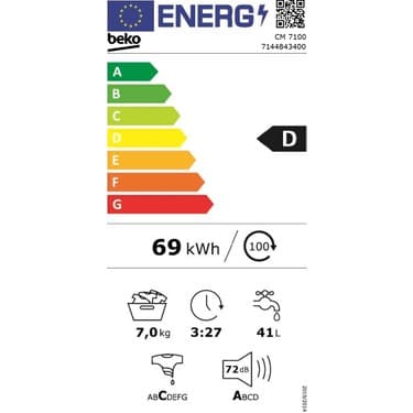 Beko cm 7100 7 kg D Enerji Çamaşır Makinesi 3