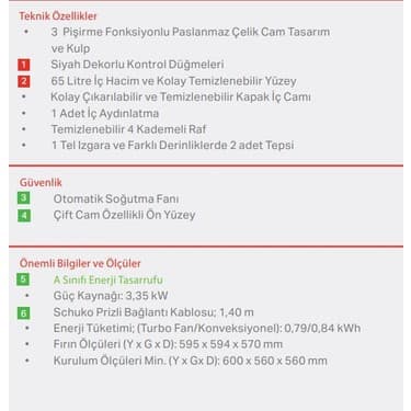 Termikel Ankastre Fırın BO S6213 I 2