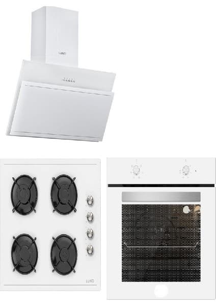 Silverline Luno F6501W04 Beyaz Cam Ankastre Seti - LC5335W01 / 3462