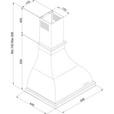 Silverline 2238 Retro Duvar Tipi 60 CM Davlumbaz Siyah 2