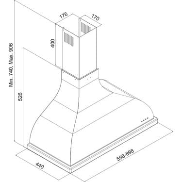 Silverline 2238 Retro Whıte Davlumbaz, 90Cm 2