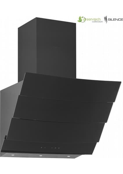 Silverline 3370 Green Tech Eterno 60 cm Siyah Cam Davlumbaz