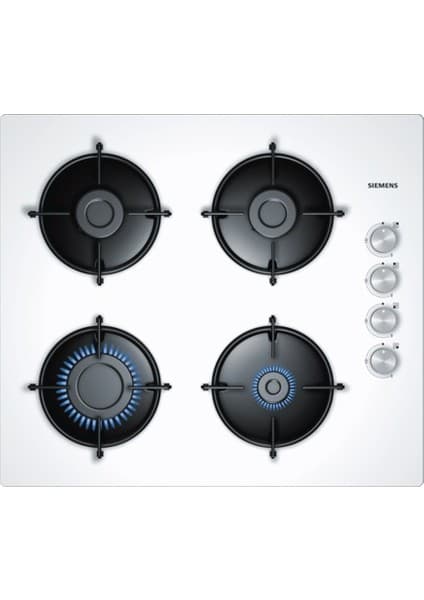Siemens Eo6C2Pb11O Beyaz AnkasTRe Cam Ocak, 4 Gözü Gazlı, Tekli Çelik