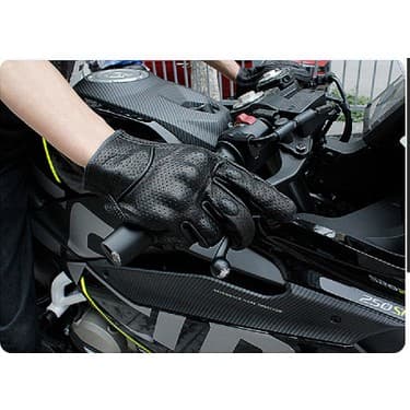 Span Erkek Motosiklet Eldiveni - Siyah Koyun Derisi 3