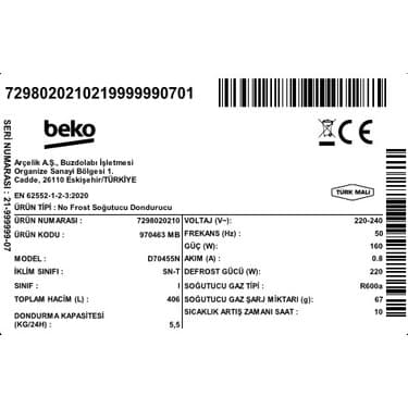 Beko 970463 MB F Enerji 406 Lt No-Frost Buzdolabı 5