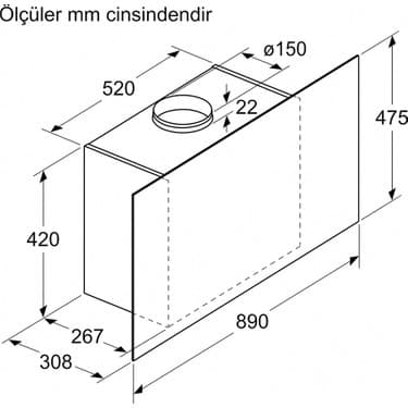 Bosch DWF95AJ60T 90 cm Düz Siyah Davlumbaz 4