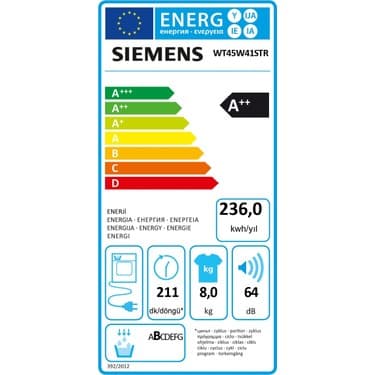 Siemens iQ700 WT47XK80TR  9 kg Isı Pompalı Kurutma Makinesi 5