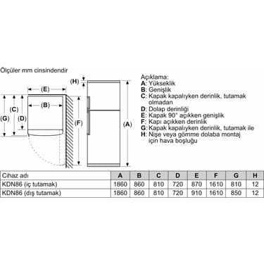 Siemens KD86NXIF0N F Sınıfı No Frost Buzdolabı 4