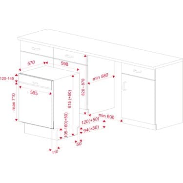 Teka DSI 46750 SS Yarı Ankastre Dijital Ekranlı Bulaşık Makinesi - 7 Programlı, 13 Kişilik, 60 cm 7