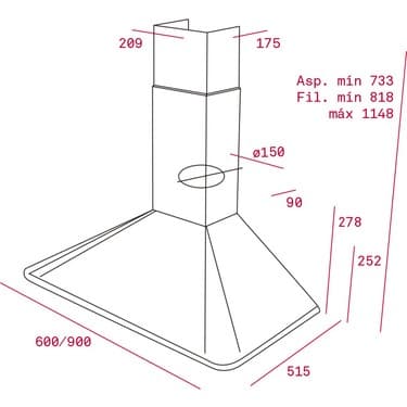 Teka DOS 60.1 Duvar Tipi Country Antrasit Davlumbaz 60 cm 603 m³/h 4
