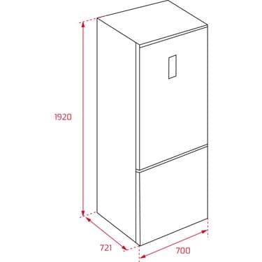 Teka RBF 78720 GWH Solo Kombi NoFrost Buzdolabı 510 lt Beyaz Cam 70 cm 5