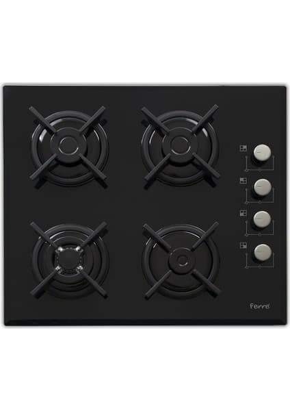 Ferre S 1140 CE Woklu WB 4 Gözü Gazlı Siyah Ankastre Ocak