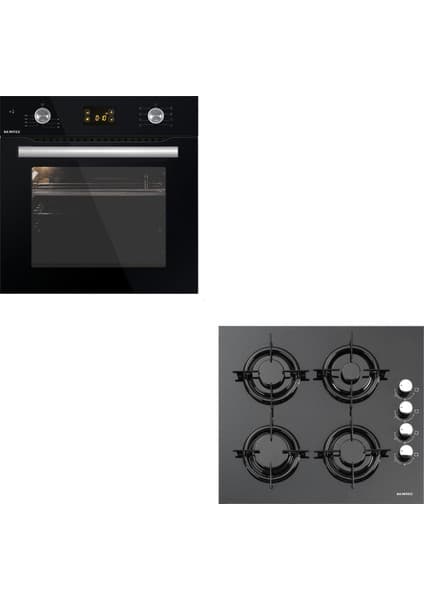 Kumtel 18-23 İkili Siyah Cam Ankastre Set (KO-A6SF2 (DDT) + KO-40 THDSF)