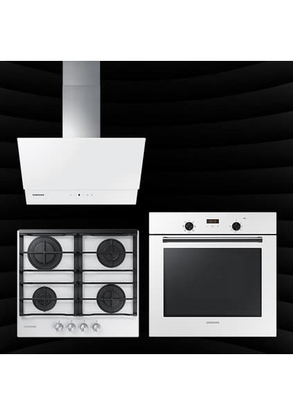 Samsung Beyaz Ankastre Set (Fırın, Ocak, Davlumbaz)