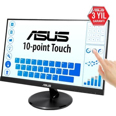 Asus VT229H 21.5 5MS 1920x1080 (10 PARMAK DOKUNMATIK,CERCEVESIZ,EYECARE, FLICKER-FREE,DUSUK MAVI ISIK Monitör 2