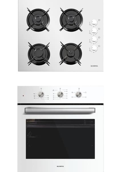 Kumtel 2'li Beyaz Cam Ankastre Set 5