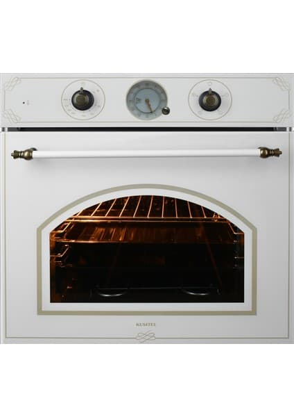 Kumtel Rustik Beyaz Cam Ankastre Fırın