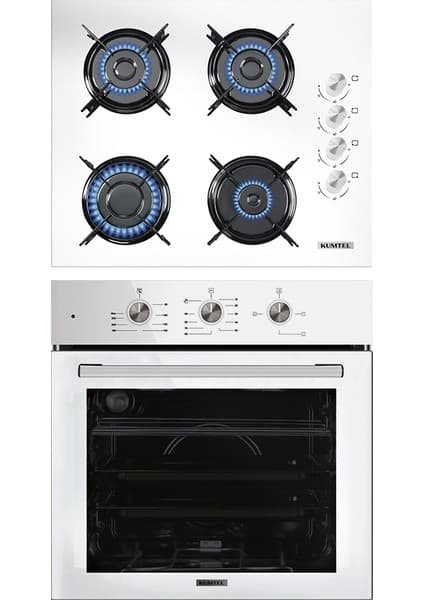 Kumtel 2'li Beyaz Ankastre Set (Ocak-Fırın) 5