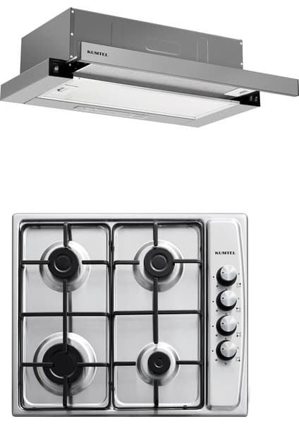 Kumtel Inox Ankastre 2 Li Set (Ocak-Aspiratör)